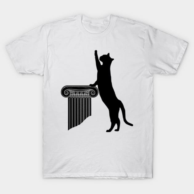 Black Cat Ancient Roman Empire T-Shirt by TammyWinandArt